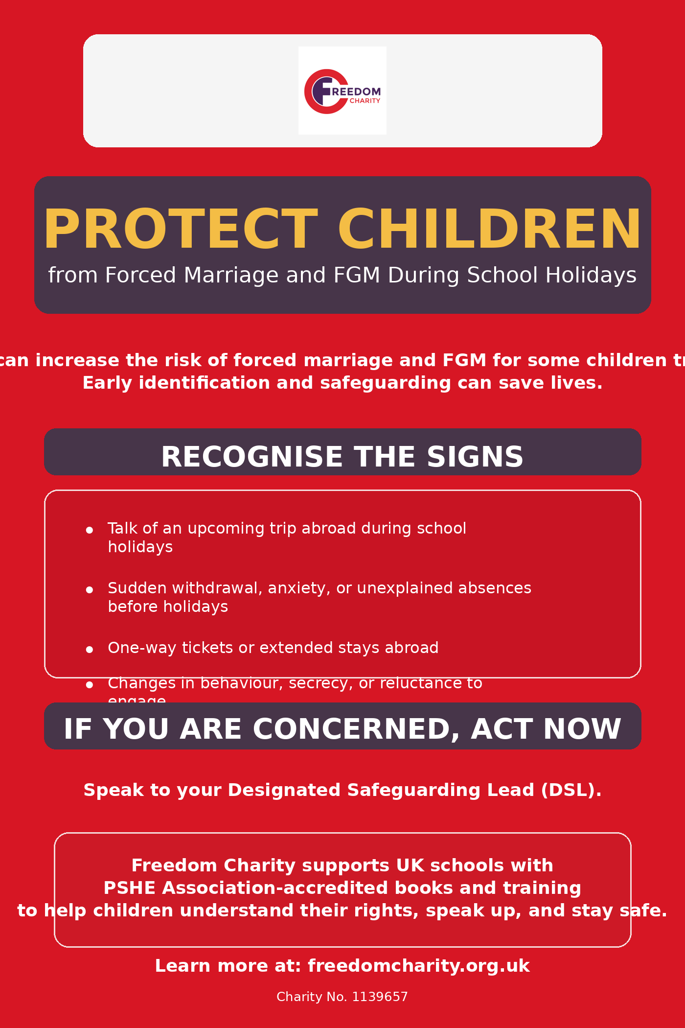 Forced marriage and FGM holiday risk safeguarding in UK schools using PSHE books But It’s Not Fair and Cut Flowers