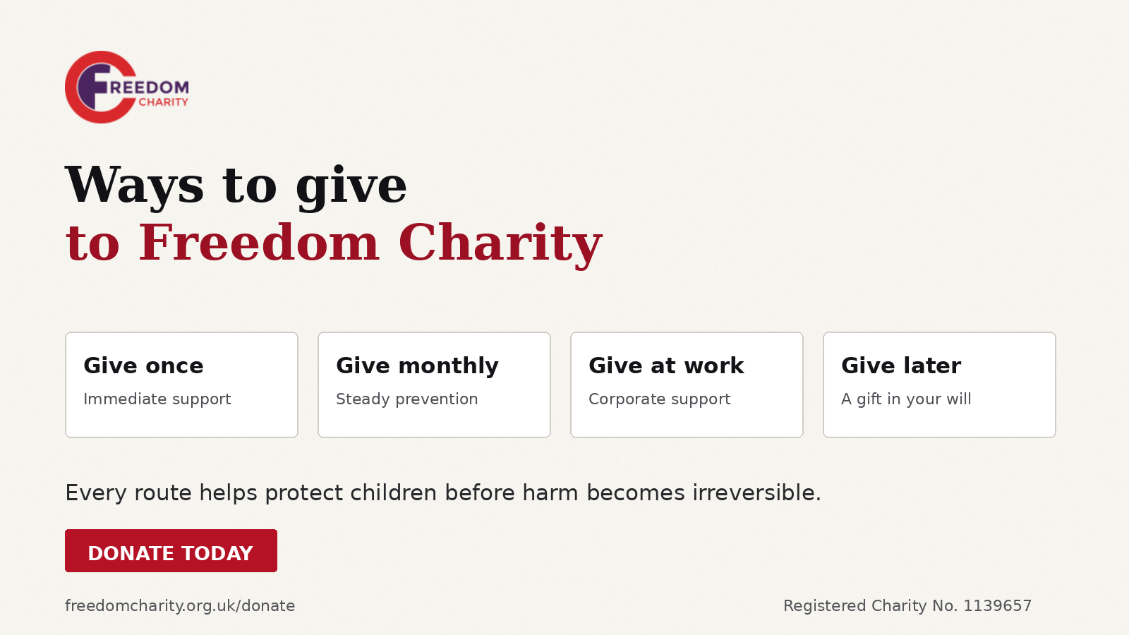 donate to freedom charity 