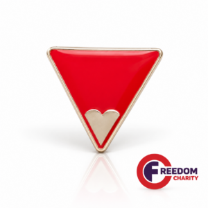 Freedom Charity Red Triangle Badge against female genital mutilation (FGM)